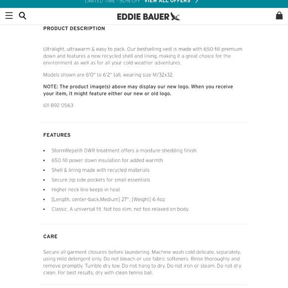 Eddie Bauer CirrusLite Down Vest - Picture 11 of 11